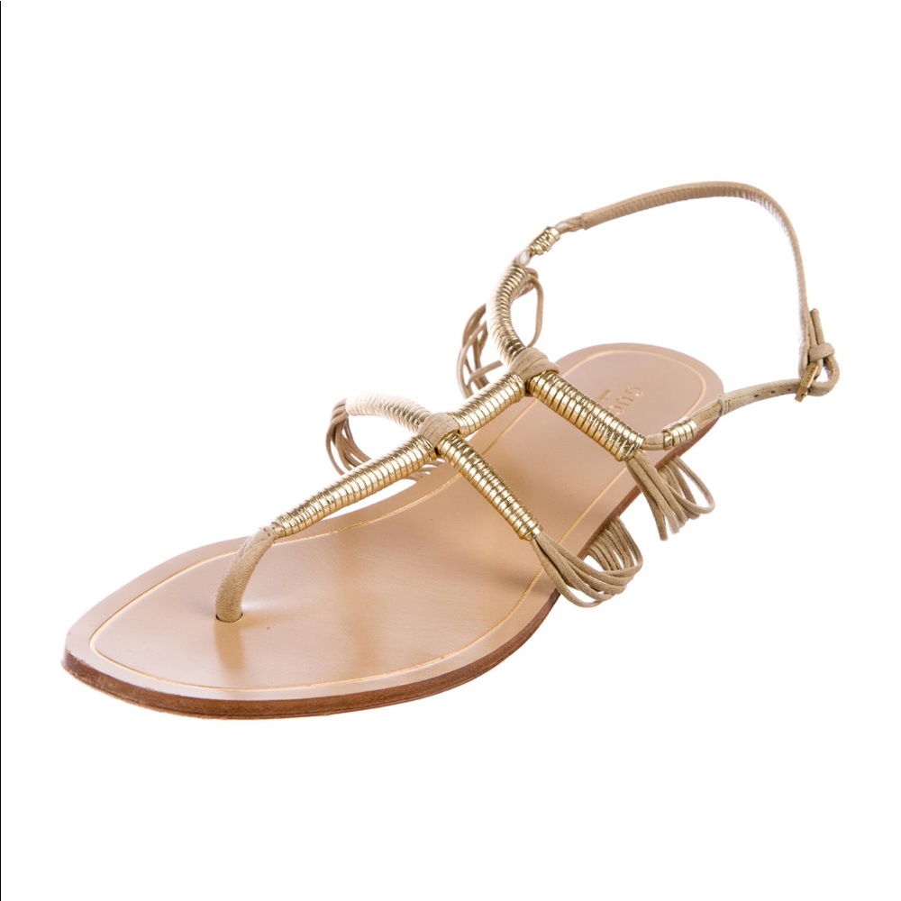 Gucci gladiator gold sandals size 8